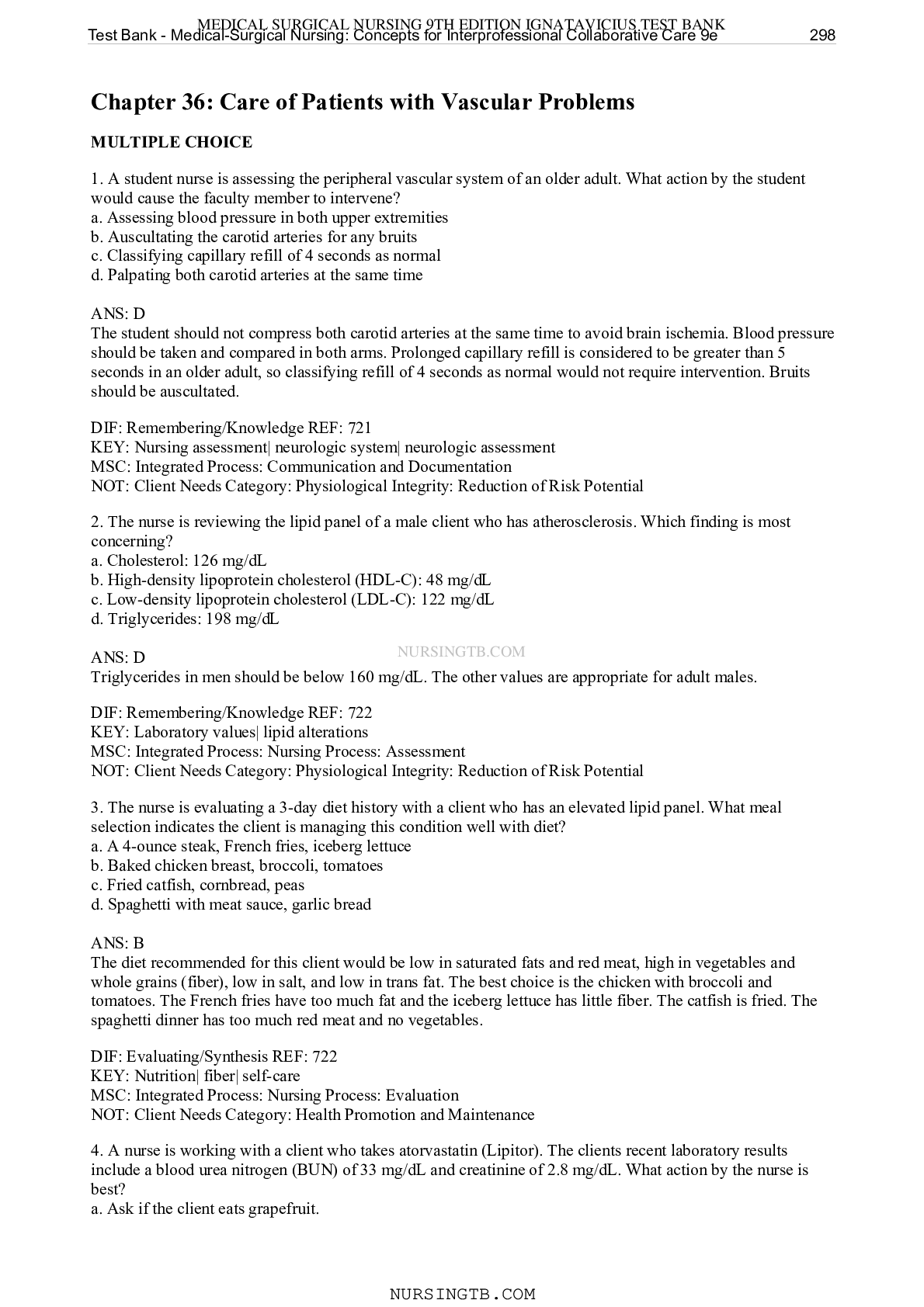 Preview image for Chapter 36: Care of Patients with Vascular Problems